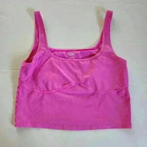 Victoria's Secret PINK Cotton Blend Contour Crop Tank Shelf Bra XL